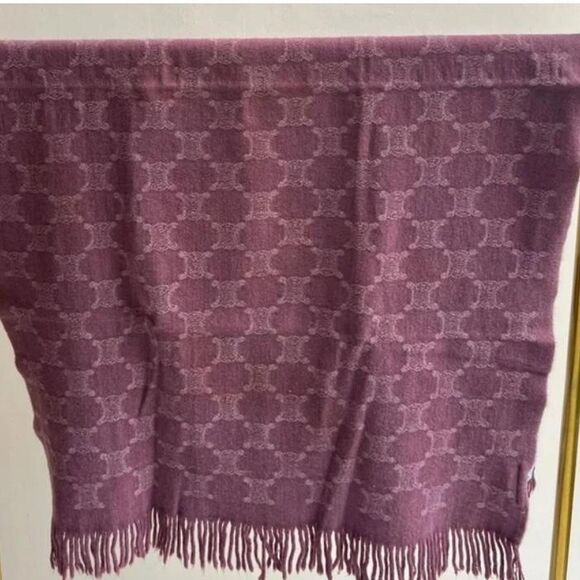 Celine Pink Patterned Scarf - Picture 4 of 8